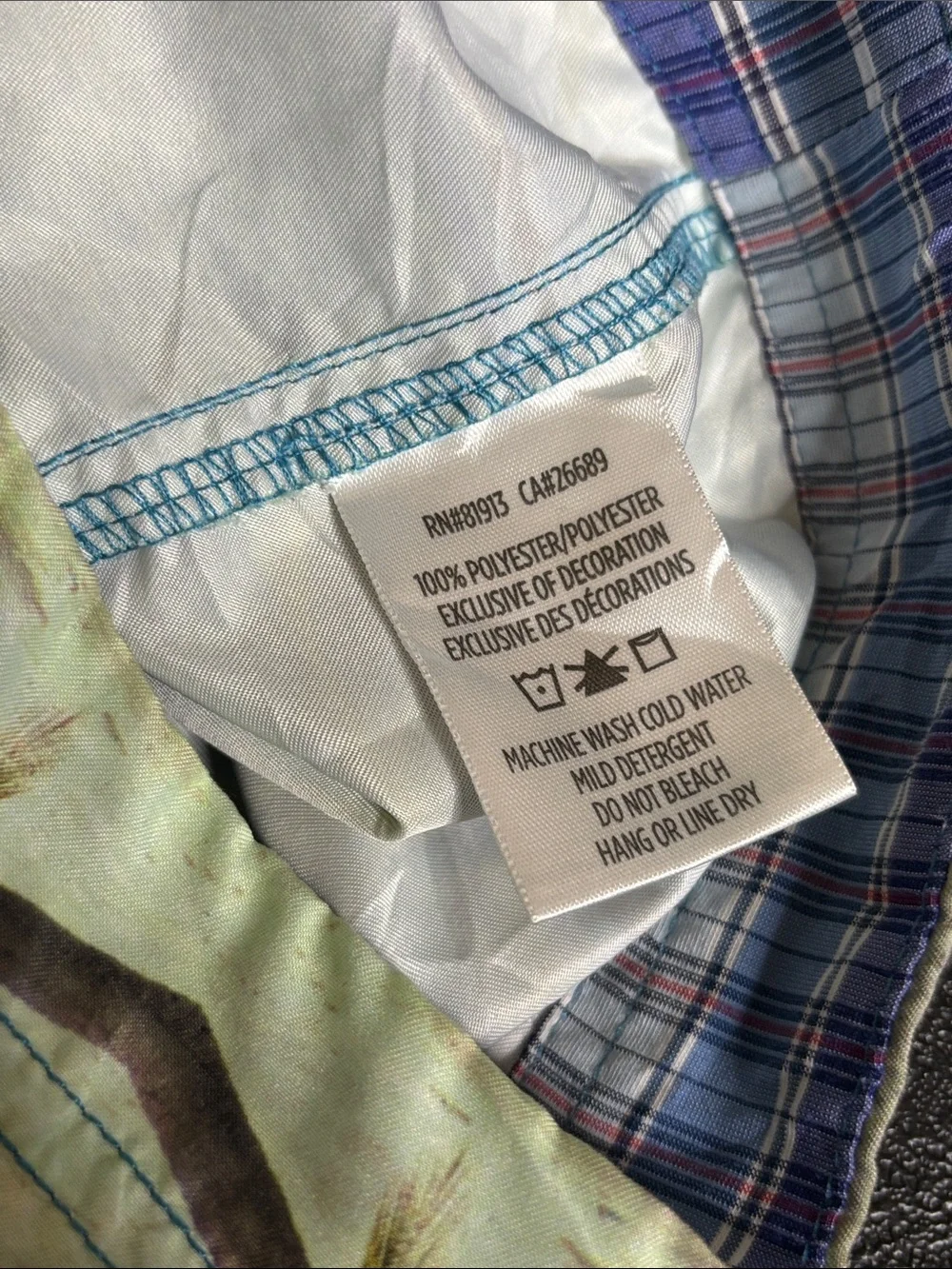 Robert Graham Men's Tropical Board Shorts Swim Trunks in Teal, Blue and Green 42
